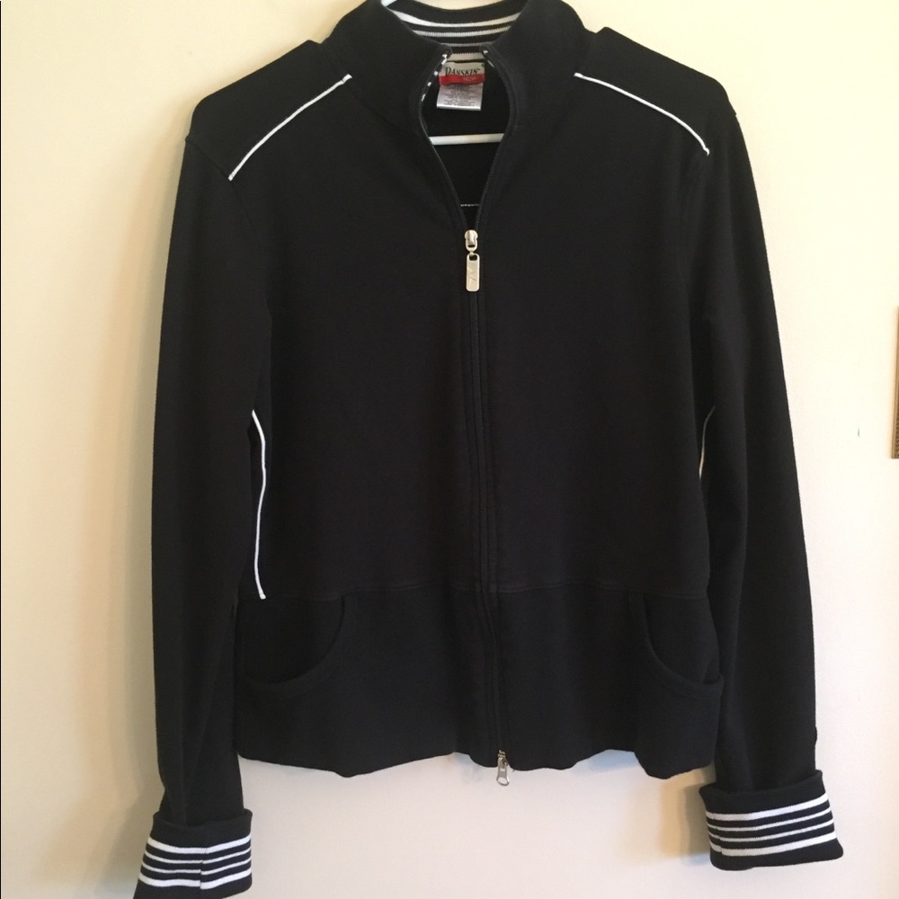 Danskin Now Black Jacket with White Accents